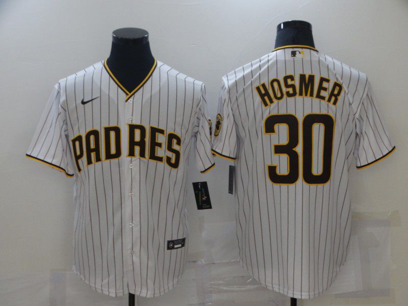 Men San Diego Padres #30 Hosmer White stripe Game 2021 Nike MLB Jersey->san diego padres->MLB Jersey